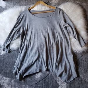 EILEEN FISHER SIZE XL GRAY BLOUSE TOP